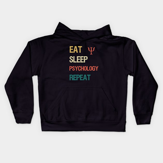 Eat sleep psychology repeat Kids Hoodie by cypryanus